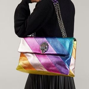 Kurt Geiger London Kensington Metallic Rainbow Stripe XXL Shoulder Bag